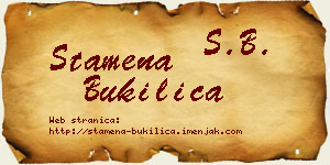 Stamena Bukilica vizit kartica